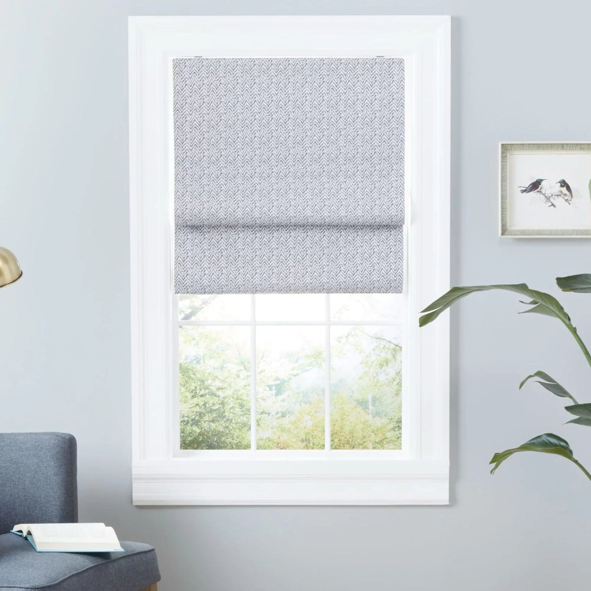 Exclusive Home Esme Total Blackout Roman Sizehade, 23"x64", Dark Grey