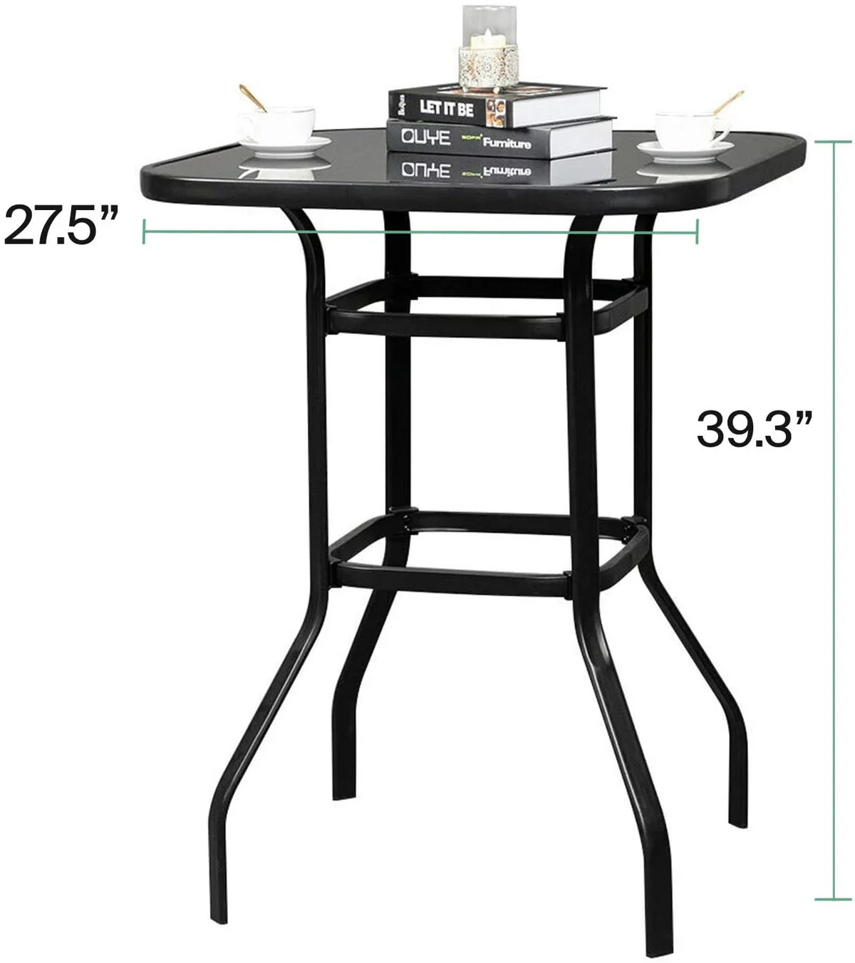 Madison Modern & Water Resistance Glass Bar Table For Poolside Use