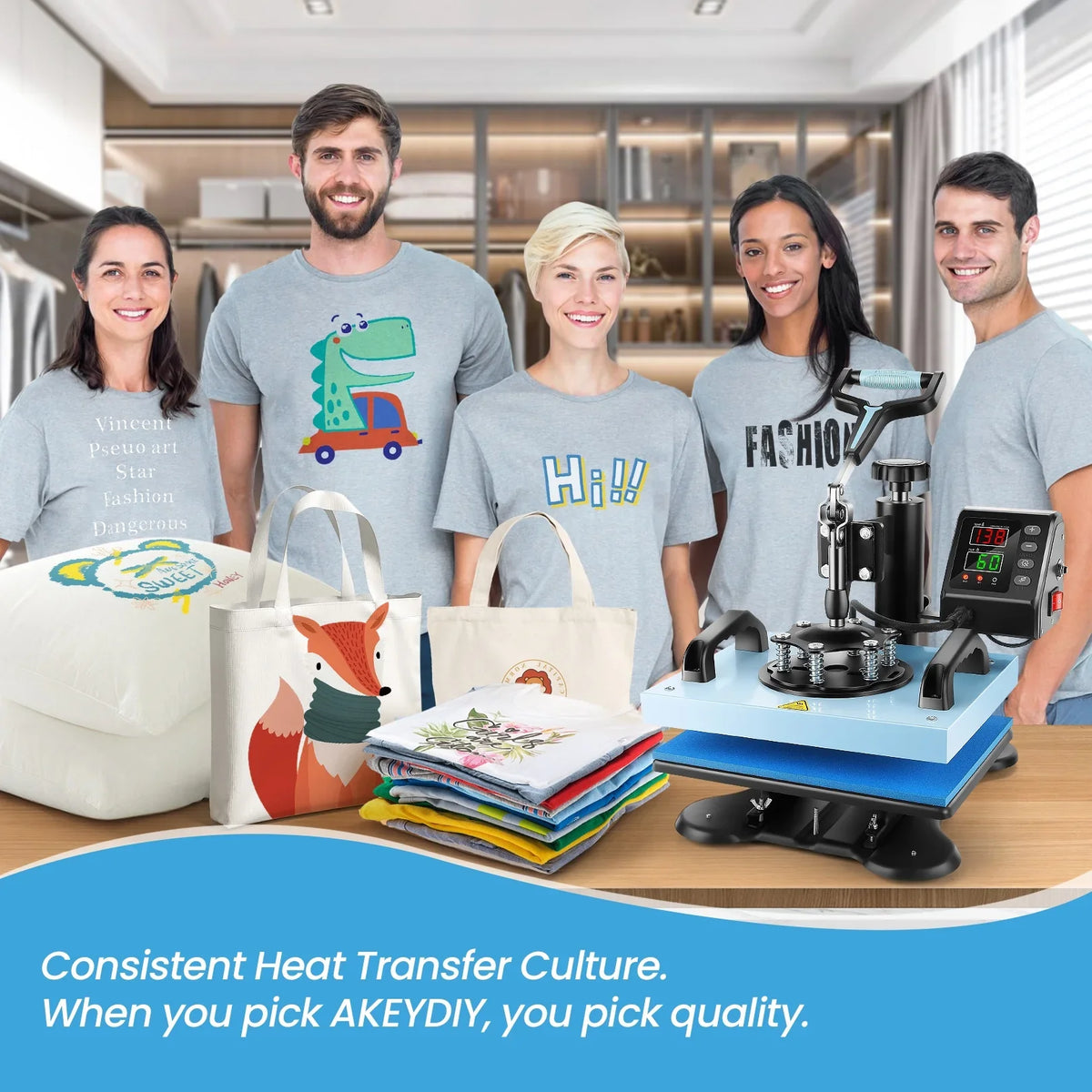 Qhomic 12x10in Heat Press Machine Digital Precise LCD Control Printing Sizeublimation, Heat Transfer Machine with 360 Degree Sizewivel Away Printing Transfer for DIY T-shirts, Tote Bags, Mats