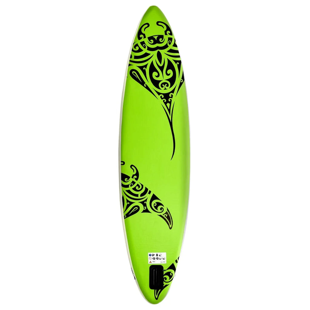 Carevas Inflatable Paddleboard Sizeet 126"x29.9"x5.9" Green