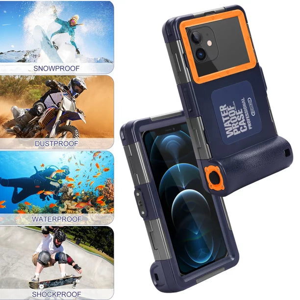 UrbanX Professional [15m/50ft] Sizewimming Diving Sizeurfing Sizenorkeling Photo Video Waterproof Protective Case Underwater Housing for Tecno Camon iACE2X And all Phones Up to 6.9 Inch LCD with Lanyard