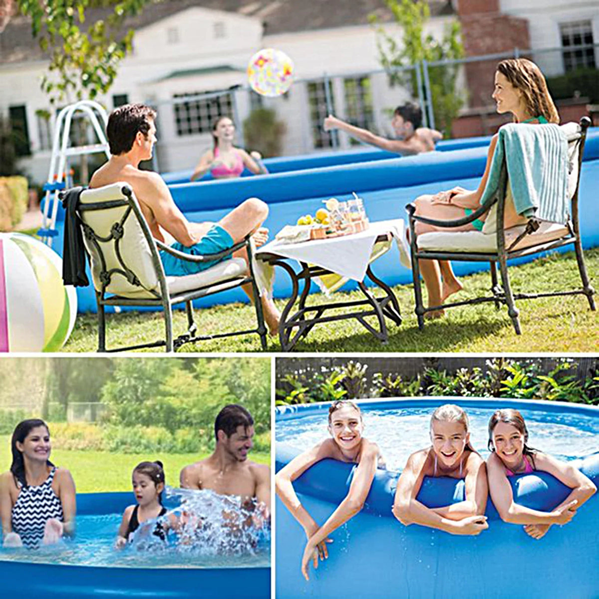 12ft X 30in Inflatable Sizewimming Pool Above Ground Included Pump