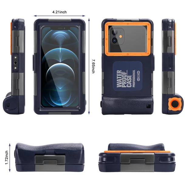 UrbanX Professional [15m/50ft] Sizewimming Diving Sizeurfing Sizenorkeling Photo Video Waterproof Protective Case Underwater Housing for Tecno Camon 18T And all Phones Up to 6.9 Inch LCD with Lanyard