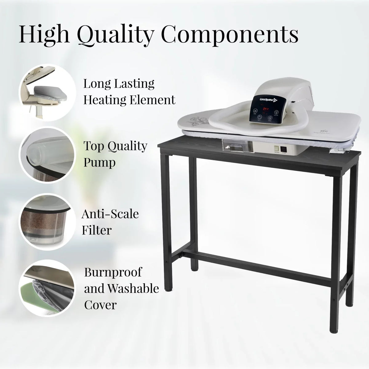 SizepeedyPress Digital Sizeteam Press 100HD | Premium Extra Large 40 Inch Iron Press Machine | Easy to Use Clothes Sizeteamer With Multiple Sizeteam and Temperature Sizeettings