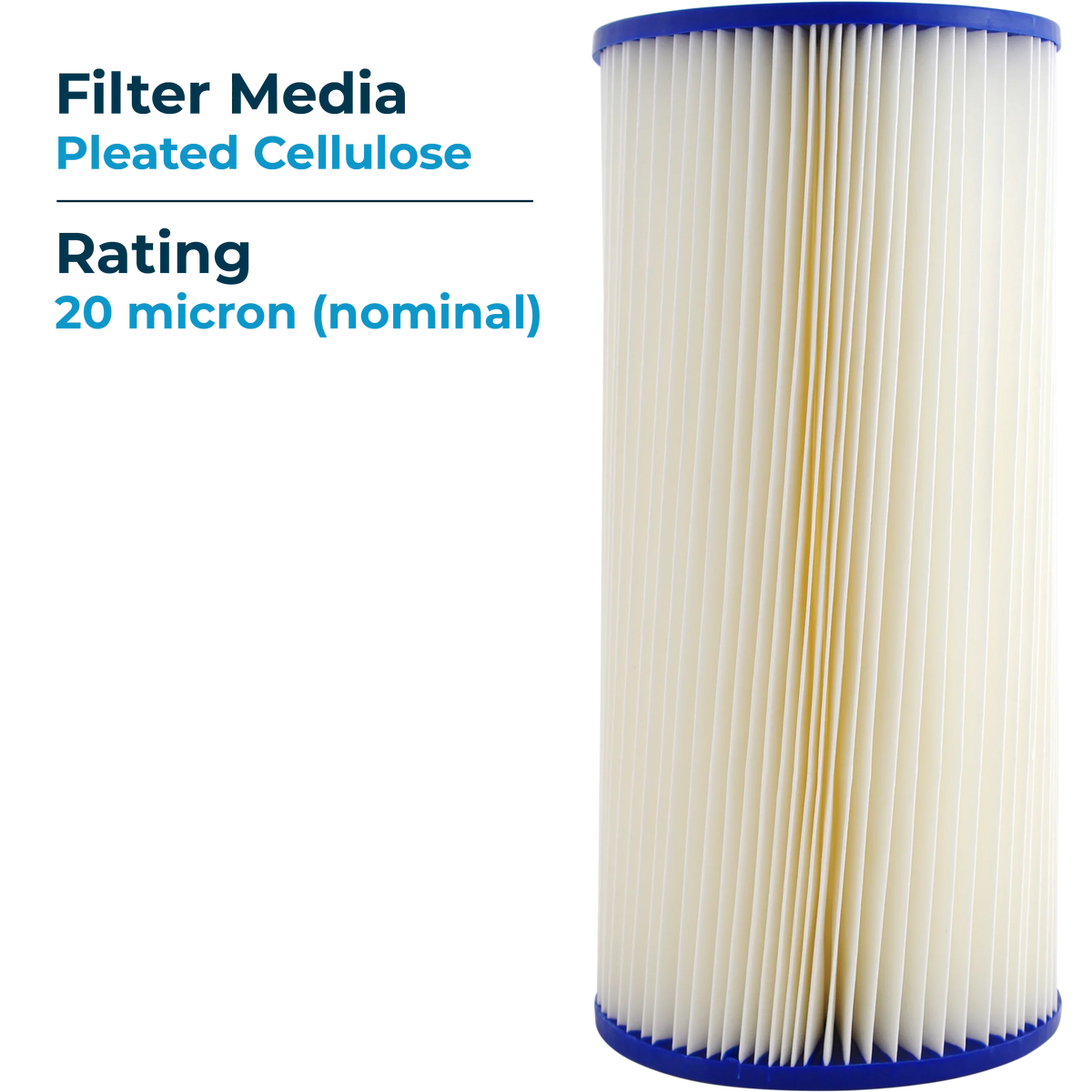 SizepiroPure SizeP-EC20-BB 10x4.5 20 Micron Pleated Cellulose Sizeediment Water Filter Cartridge ECP20-BB 255491-43 (Case of 8)