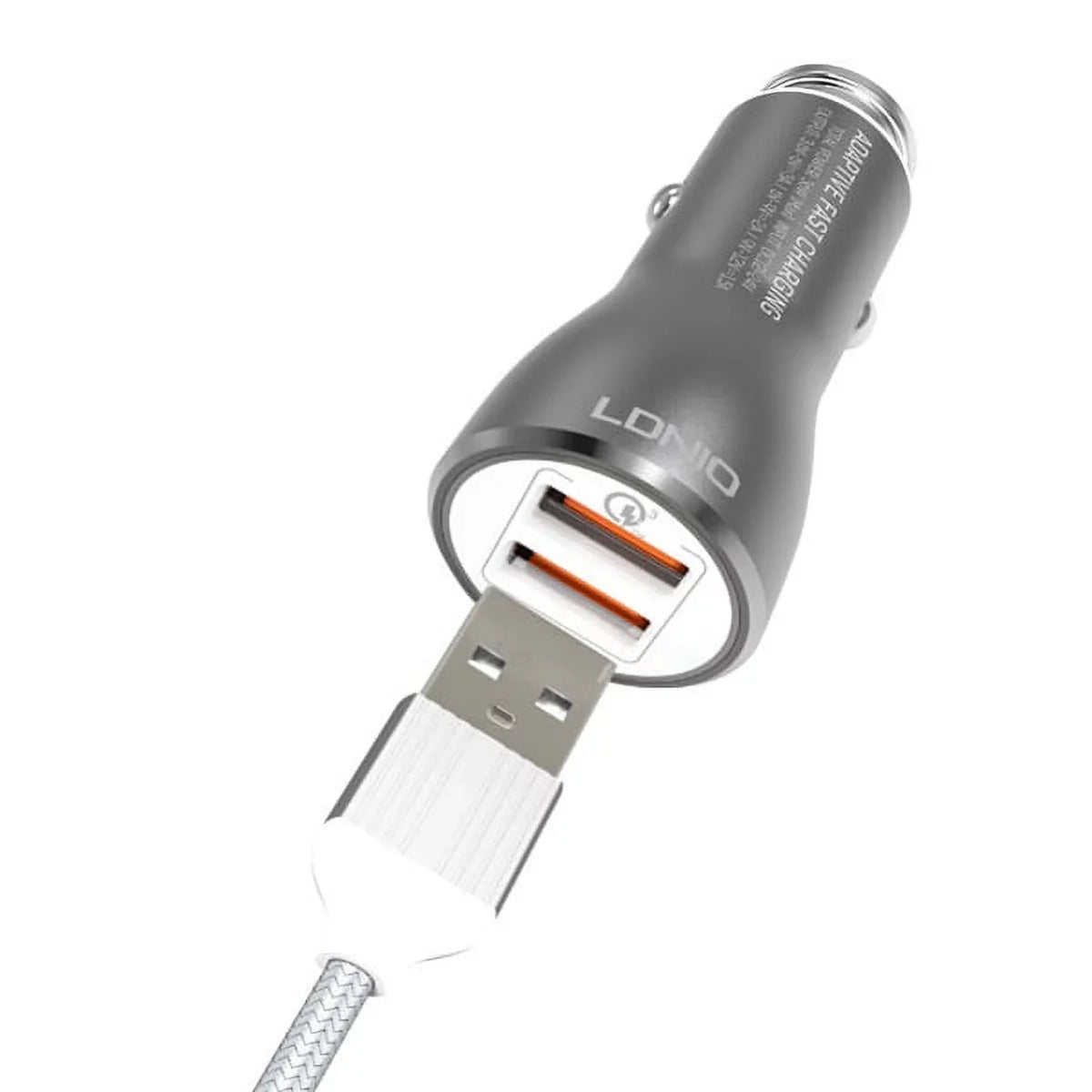 2-Port USizeB 36W Fast Car Charger w Charger Cord Type-C 10ft USizeB Cable D3W for Blackberry Motion, Key2, KEYone, LE - BLU G9, Vivo XI Plus 5 - CAT Size61 Size48c - Coolpad Legacy