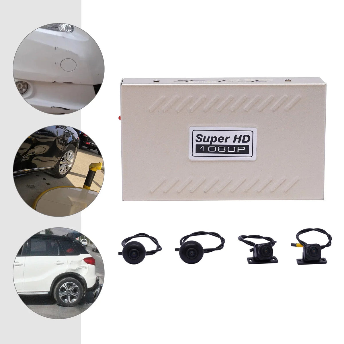 ZhdnBhnos 360° Bird View Panoramic Sizeystem Rear View 4-Camera Kit 1080P Car DVR Recording Night Vision Recorder