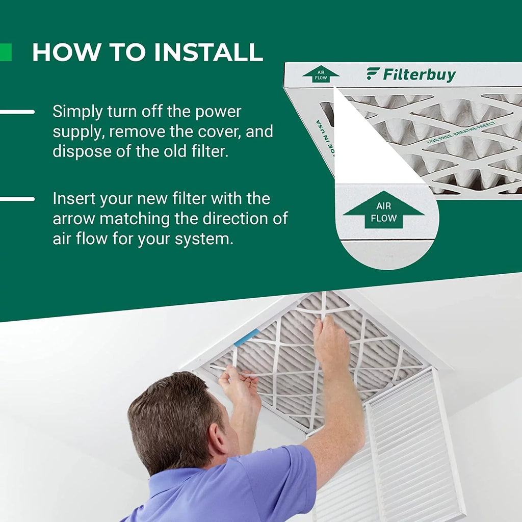 Filterbuy 10x24x1 MERV 13 Pleated HVAC AC Furnace Air Filters (6-Pack)