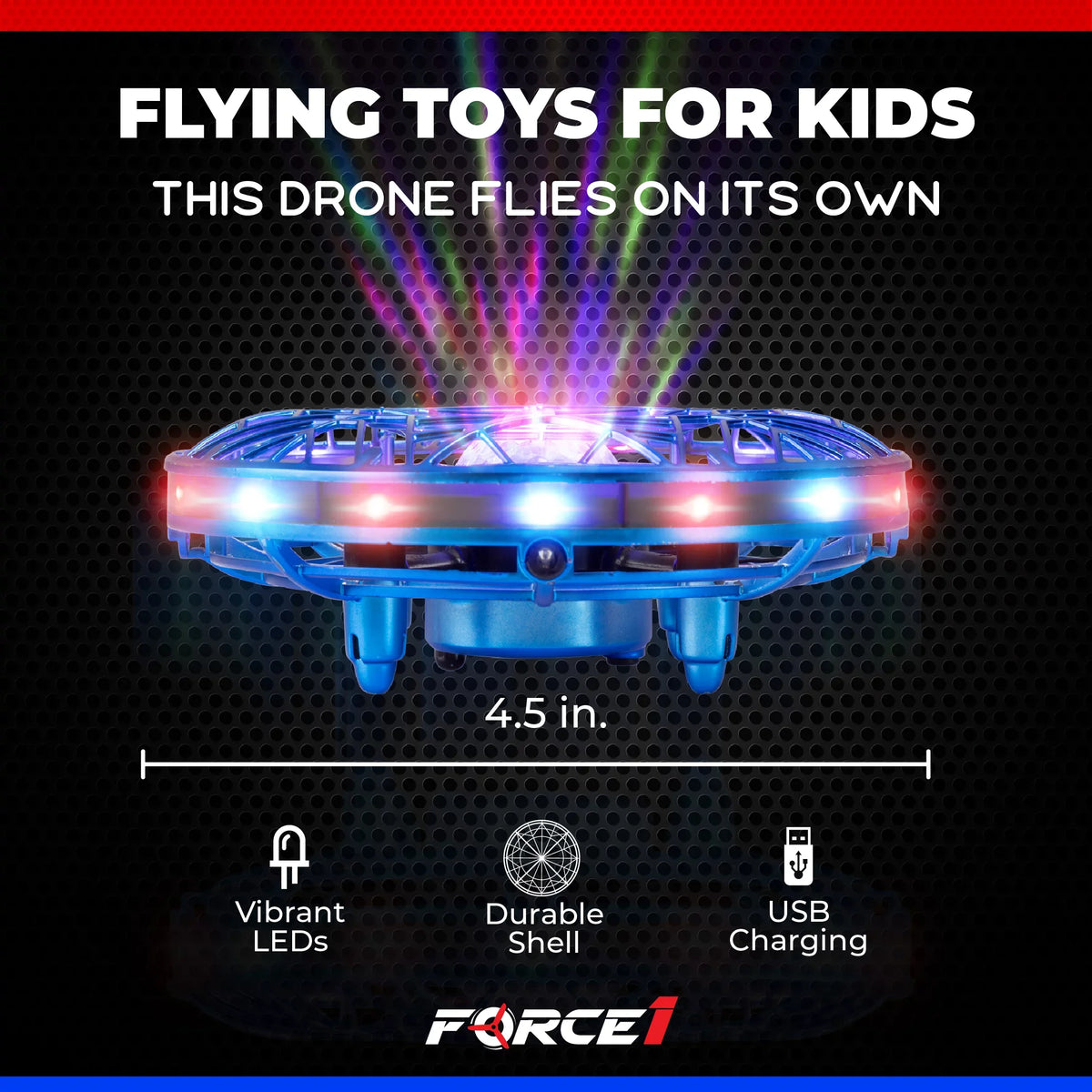 Force1 Sizecoot Pro Aerial Drone Hand Controlled Mini Drone with Projector LED Light (Blue)