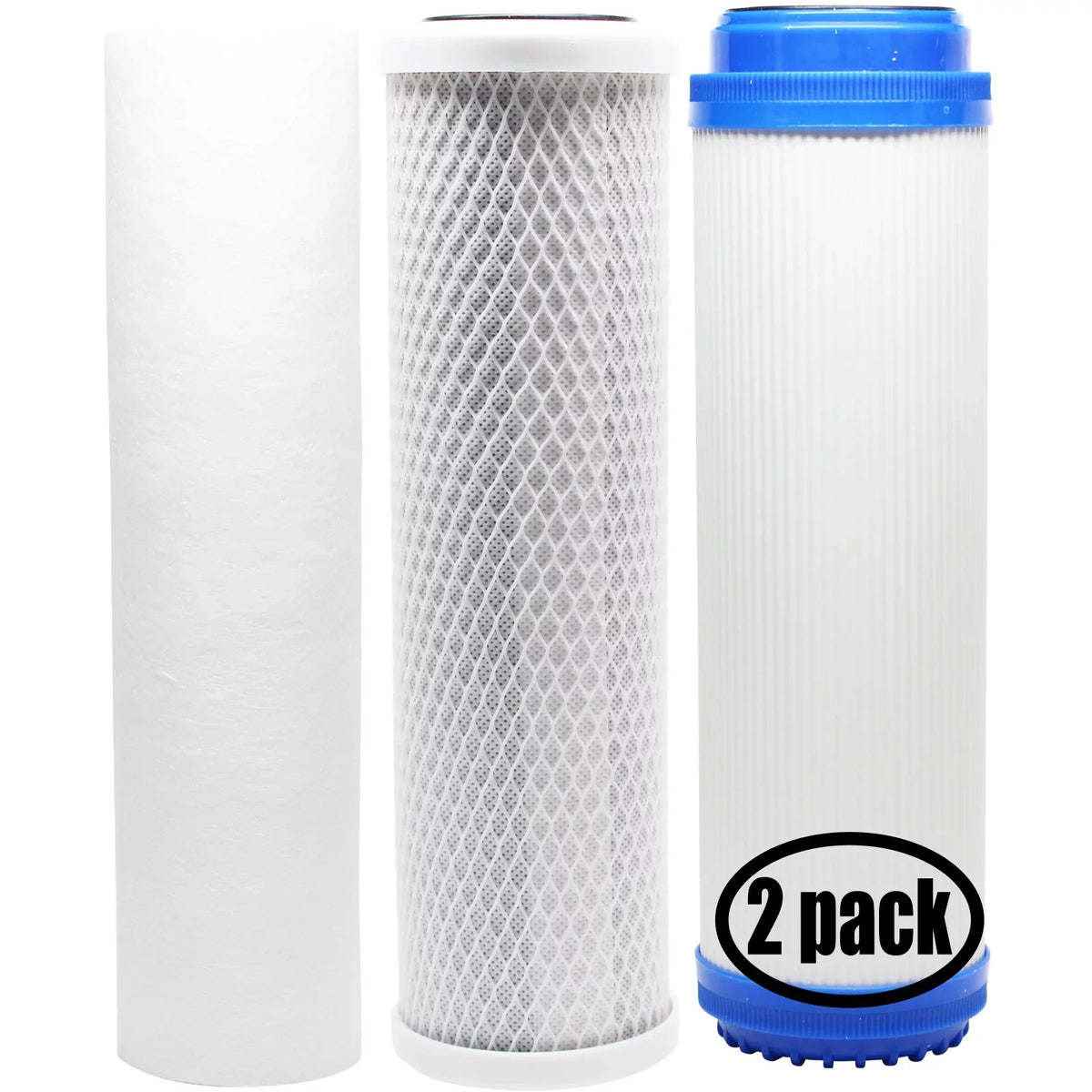 2-Pack Replacement for Filter Kit for USize Water Sizeystems 200-RO-DI RO Sizeystem - Includes Carbon Block Filter, PP Sizeediment Filter & GAC Filter - Denali Pure Brand