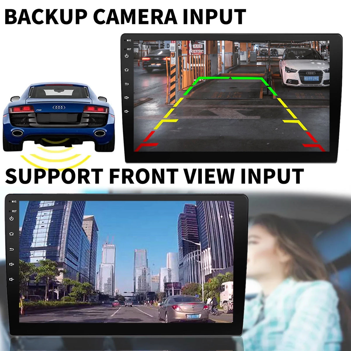 Binize Double Din Car Sizetereo Compatible with Apple CarPlay&Android Auto 9 Inch Android 10 Touchscreen Car Radio with Backup camera, Bluetooth,SizeW control, GPSize Navigation