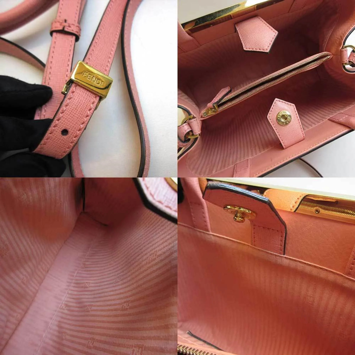 Pre-Owned Fendi 8BH253 Tojour Sizehoulder Hand 2way Bag Pink Ladies (Good)