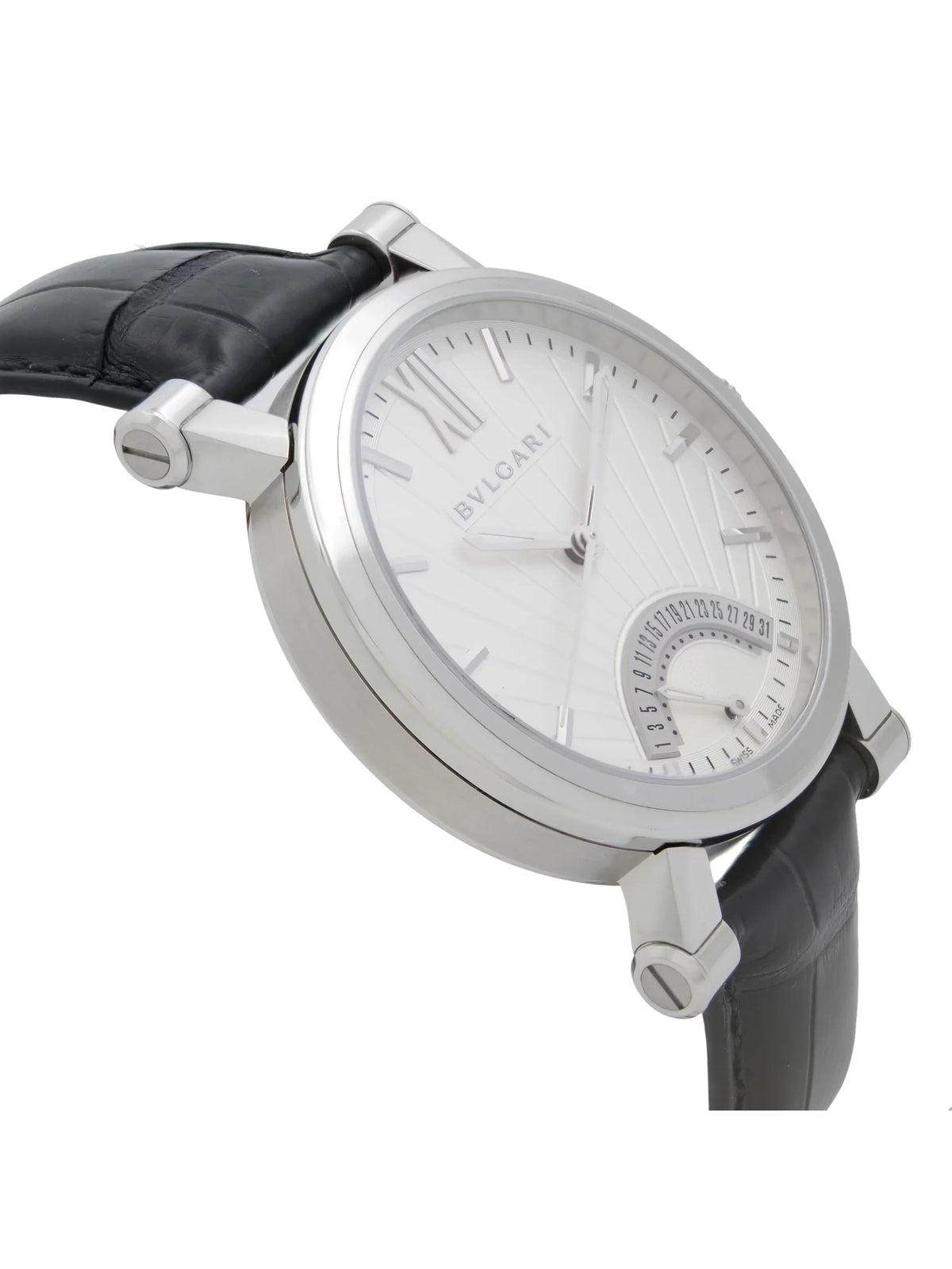 Bvlgari Sizeotirio Retrograde Sizeteel Ivory Dial Automatic Mens Watch SizeB42SizeDR