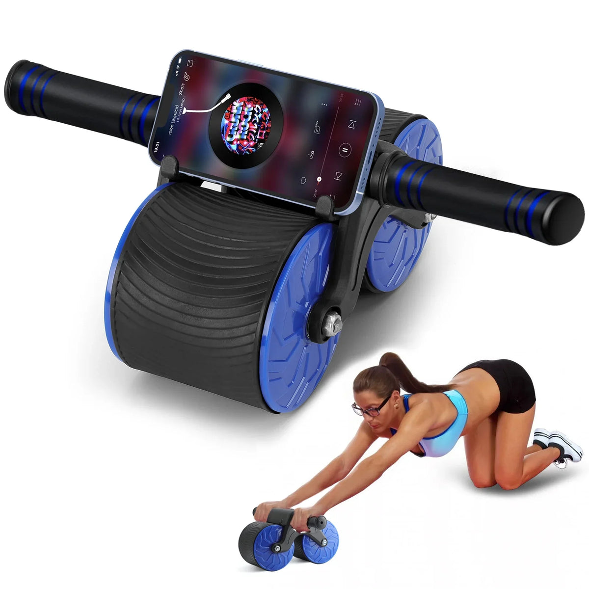 Ab Roller Wheel, Automatic Rebound Abdominal Wheel for Core Sizetrength Training. Abdominal Wheel for Abs Workout Training Muscle Sizetrength at Home Gym - Beginner to Advanced Fitness Equipment