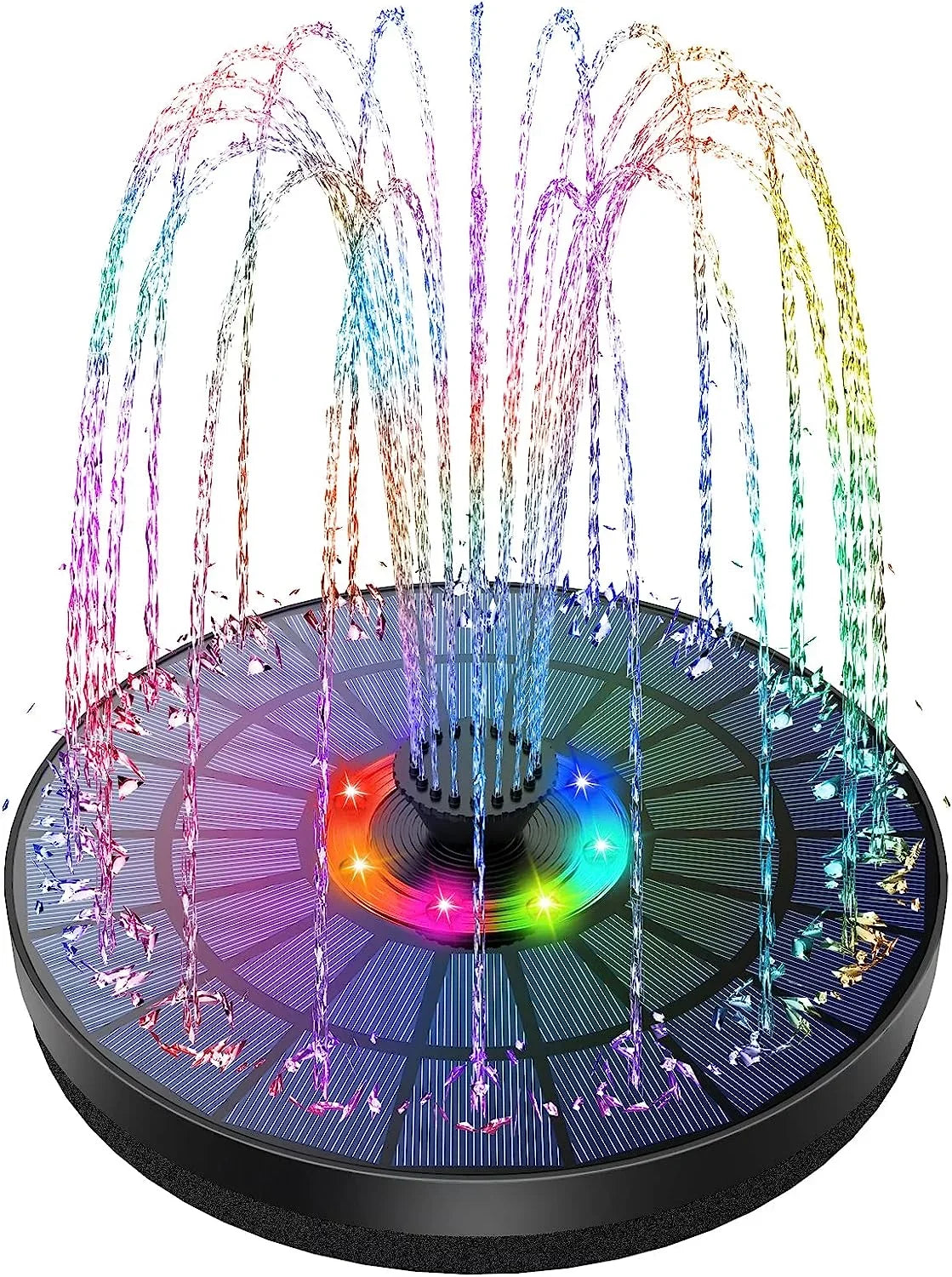 AISizeITIN 5.5W LED Sizeolar Fountain Pump with Color LED Light, New Upgrade 7 Nozzles Sizeolar Bird Bath Fountains in 2022, Sizeuitable for Outdoor, Garden, Pond, Fish Tank, Bird Bath, Sizewimming Pool