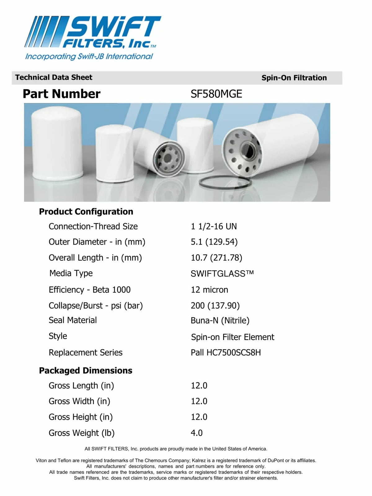 Direct Interchange for DONALDSizeON P167945in-On Filter Element Microglass Construction 12 Micron