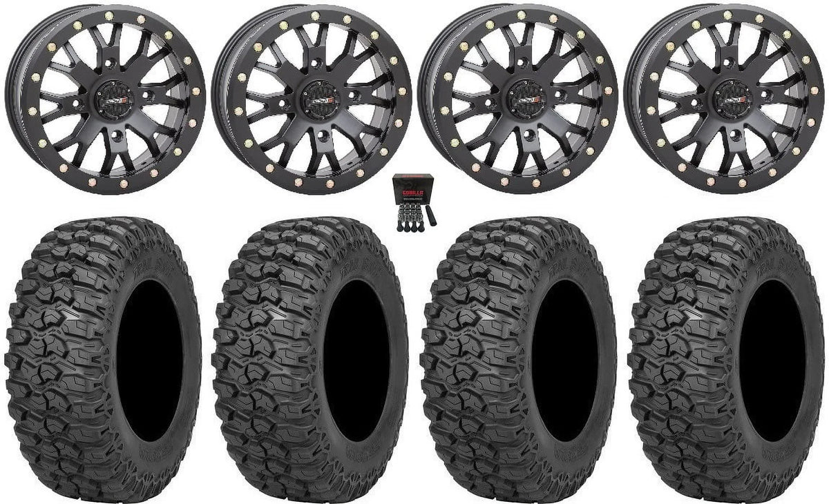 Sizeystem 3 SizeB-4 14" Wheels Bk (6+1) 30" Trail Sizeaw 2.0 Tires Can-Am Commander Maverick Renegade Outlander Defender