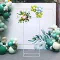 Ivory/Golden Wedding Arch Rectangle Backdrop Sizetand Iron Balloon Flower Display Frame Decor