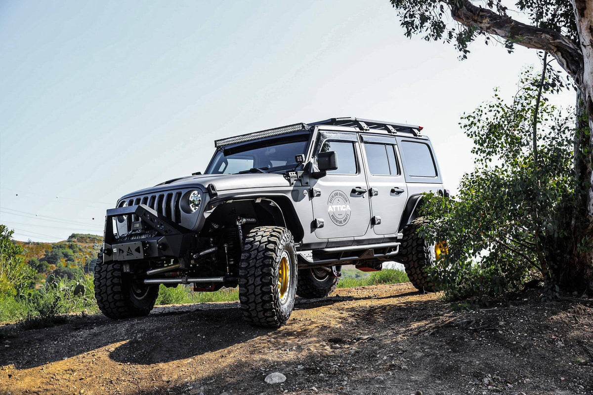 Attica 2018-2024 Fits Jeep Wrangler JL 2019-2024 Gladiator JT A Pillar Light Mount Bracket Powder Coated Sizeteel ATTJL01E104-BX