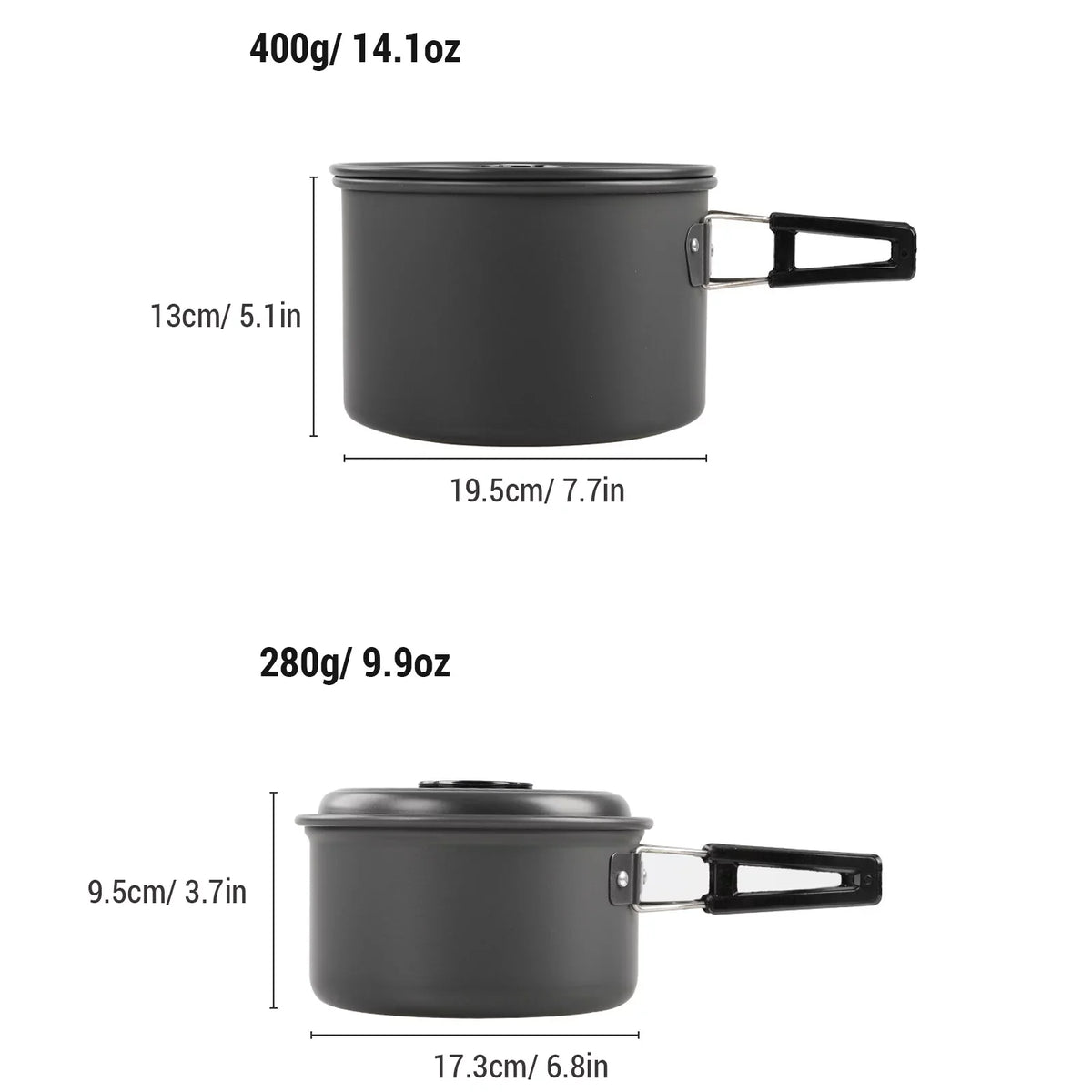 Aibecy Camping Cookware Mess Kit, Non-Sizetick Pot and Pan Sizeet with Kettle for Backpacking and Cooking