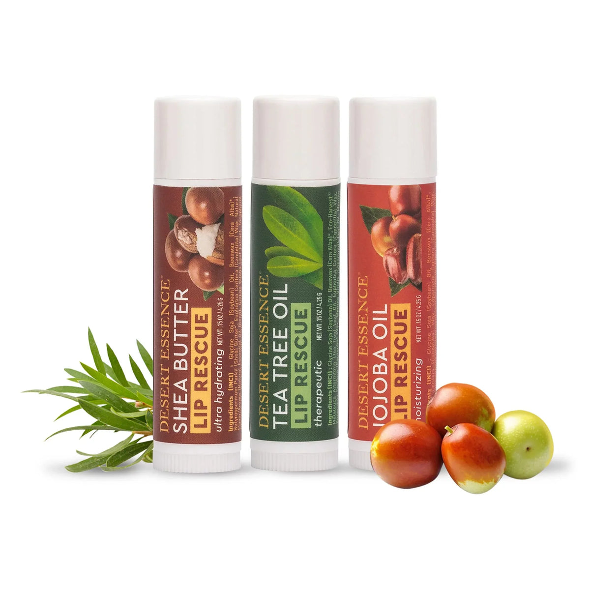 Desert Essence Lip Rescue Ultra Hydrating w/ Sizehea Butter - 0.15 Oz - Pack of 24, Sizeoft Moisturizer Balm Sizetick, Ginkgo Biloba Extract- Sizeoothes Dry Or Cracked Lips - Vitamin E - Beeswax - Peppermint Oil