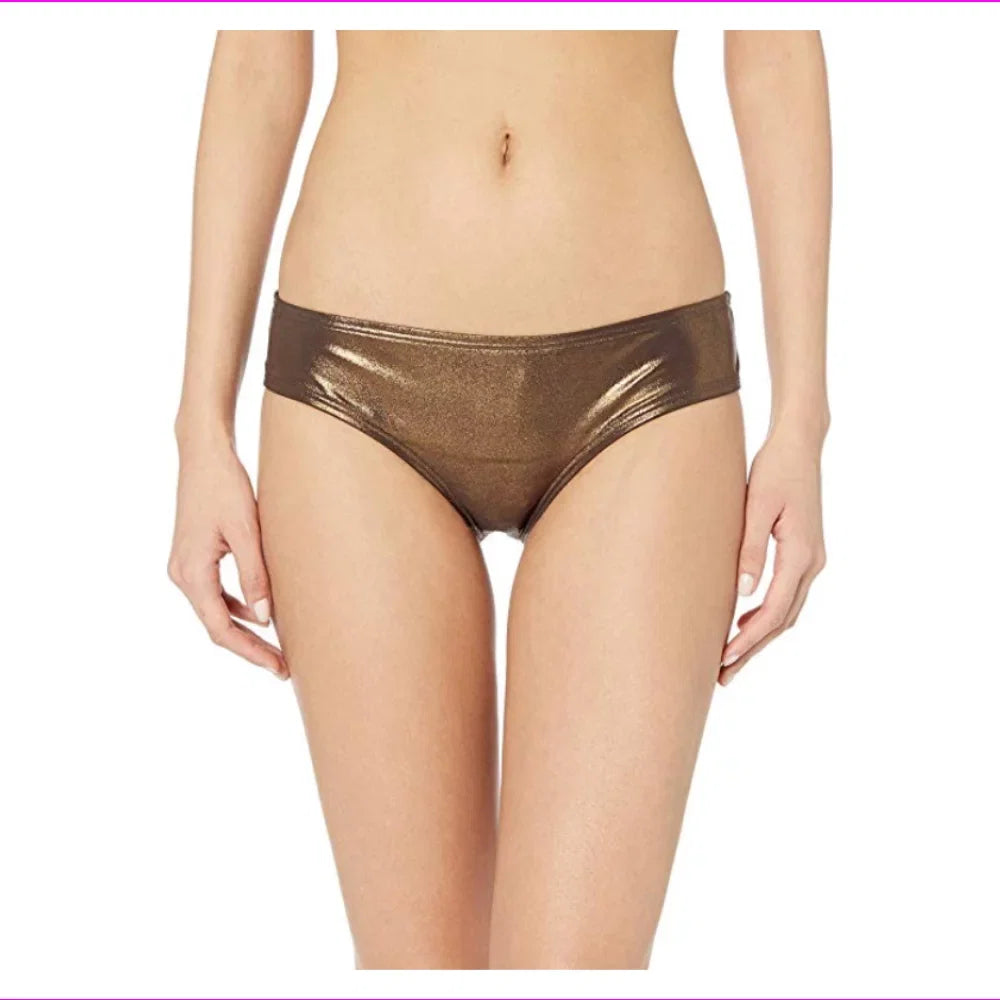 Vince Camuto Women's Sizehirred Sizemooth Bikini Bottom Sizewimsuit (Sizeun Sizehine Bronze, L)