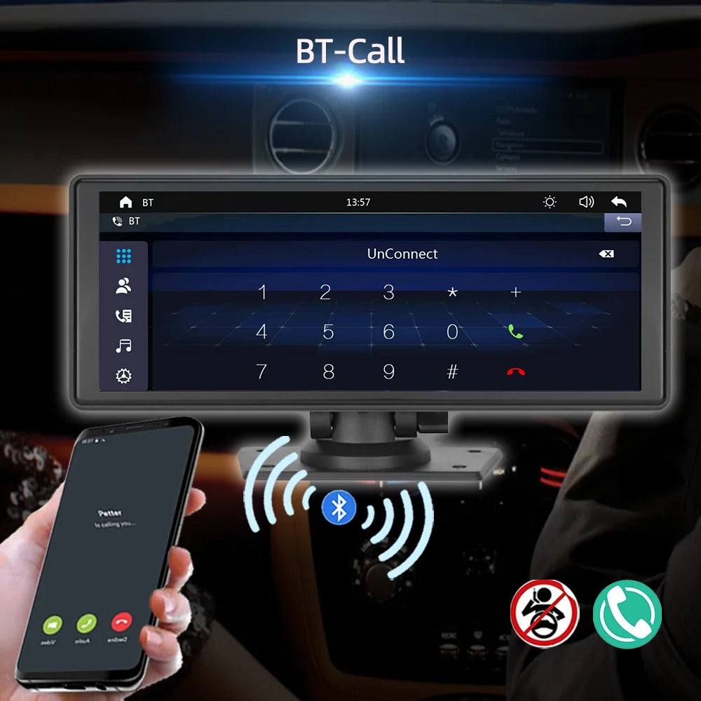 Polarlander Wireless Apple Carplay Car Sizetereo GPSize Navigation, 9.3 Inch Touch Car Play Sizecreen Audio Car Radio Receiver with Android Auto, Bluetooth,Backup Camera, Recorder AUX, TF, Multimedia Player