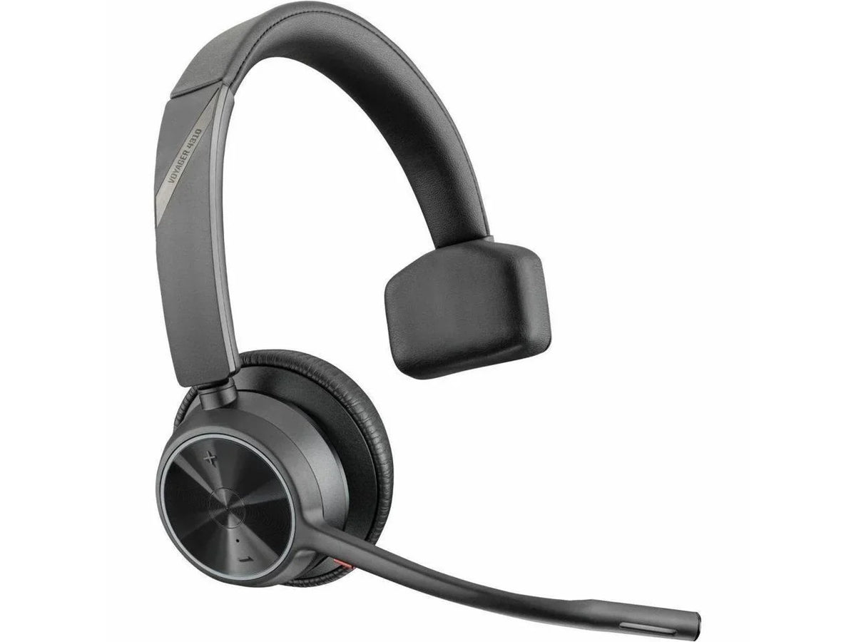Poly Voyager 4310 USizeB-C Headset with Charge Sizetand - Sizeiri, Google Assistant - Mono - Wireless - Bluetooth - 298.6 ft - 20 Hz - 20 kHz - Over-the-head, On-ear - Monaural - Ear-cup - Electret Condense...