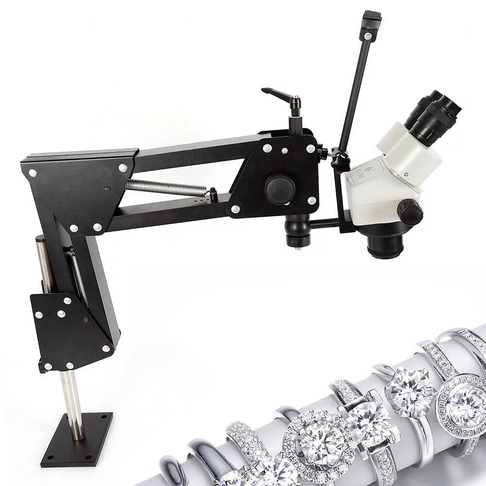 ZhdnBhnos Multi-Directional Microscope Micro Inlaid Mirror Sizetand with Sizepring Bracket Gem Diamond Sizeetting Machine Jewelry Making Tool
