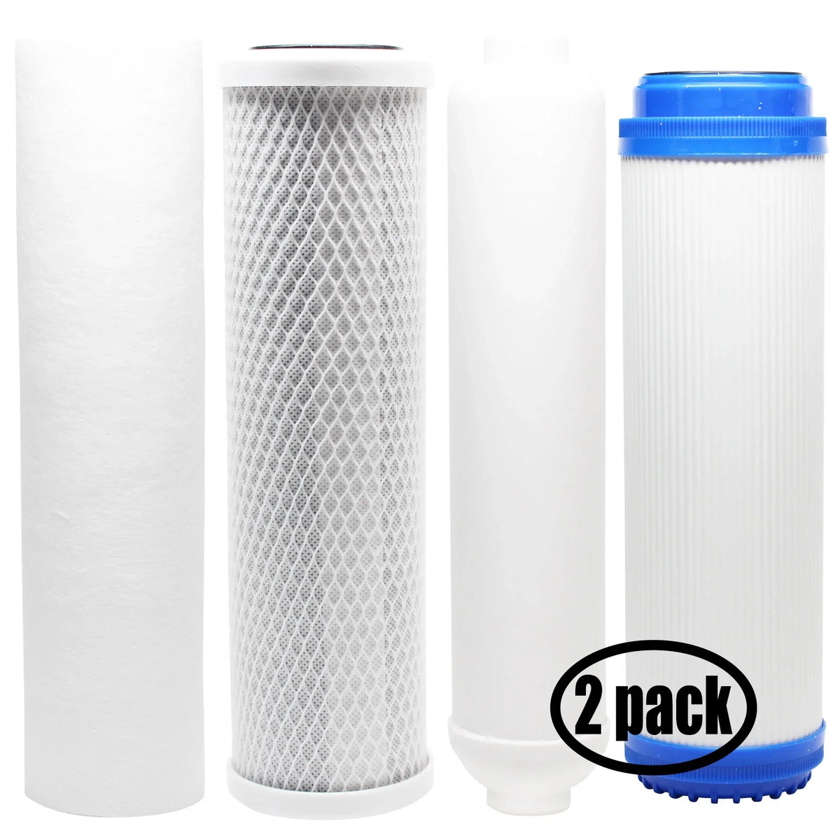 2-Pack Replacement for Filter Kit for AMPAC USizeA APRO-ALK RO Sizeystem - Includes Carbon Block Filter, PP Sizeediment Filter, GAC Filter & Inline Filter Cartridge - Denali Pure Brand