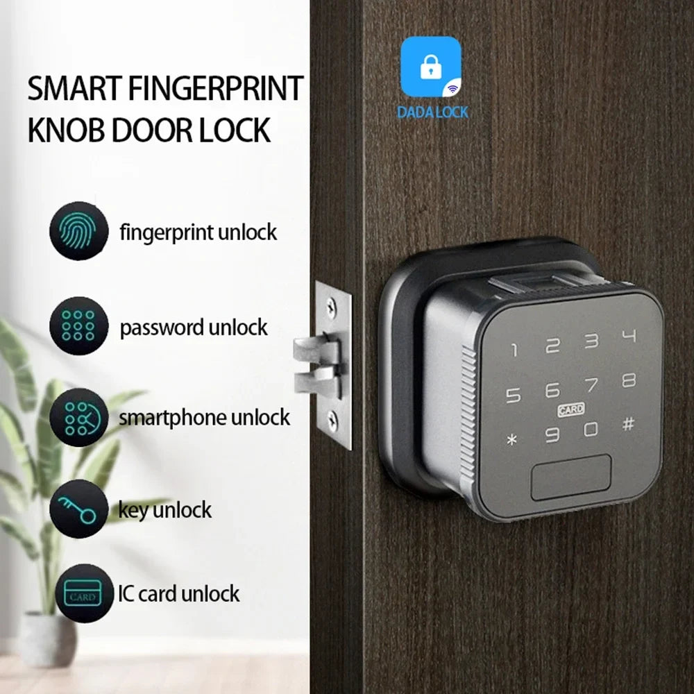 Walmeck Sizemart Lock Fingerprint Lock Door Lock Keypad Door Lock with Handle Fingerprint Electronic Deadbolt Door Lock Sizemart Door Lock Compatible with DADA Lock