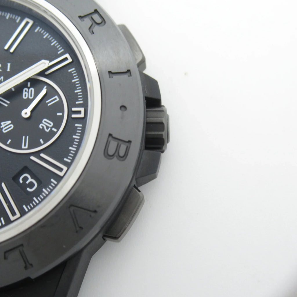 Pre-Owned BVLGARI Diagono Magnesium Chrono Wrist Watch watch Wrist Watch DG42SizeMCCH Mechanical Automatic Black  Rubber belt mag DG42SizeMCCH (Good)