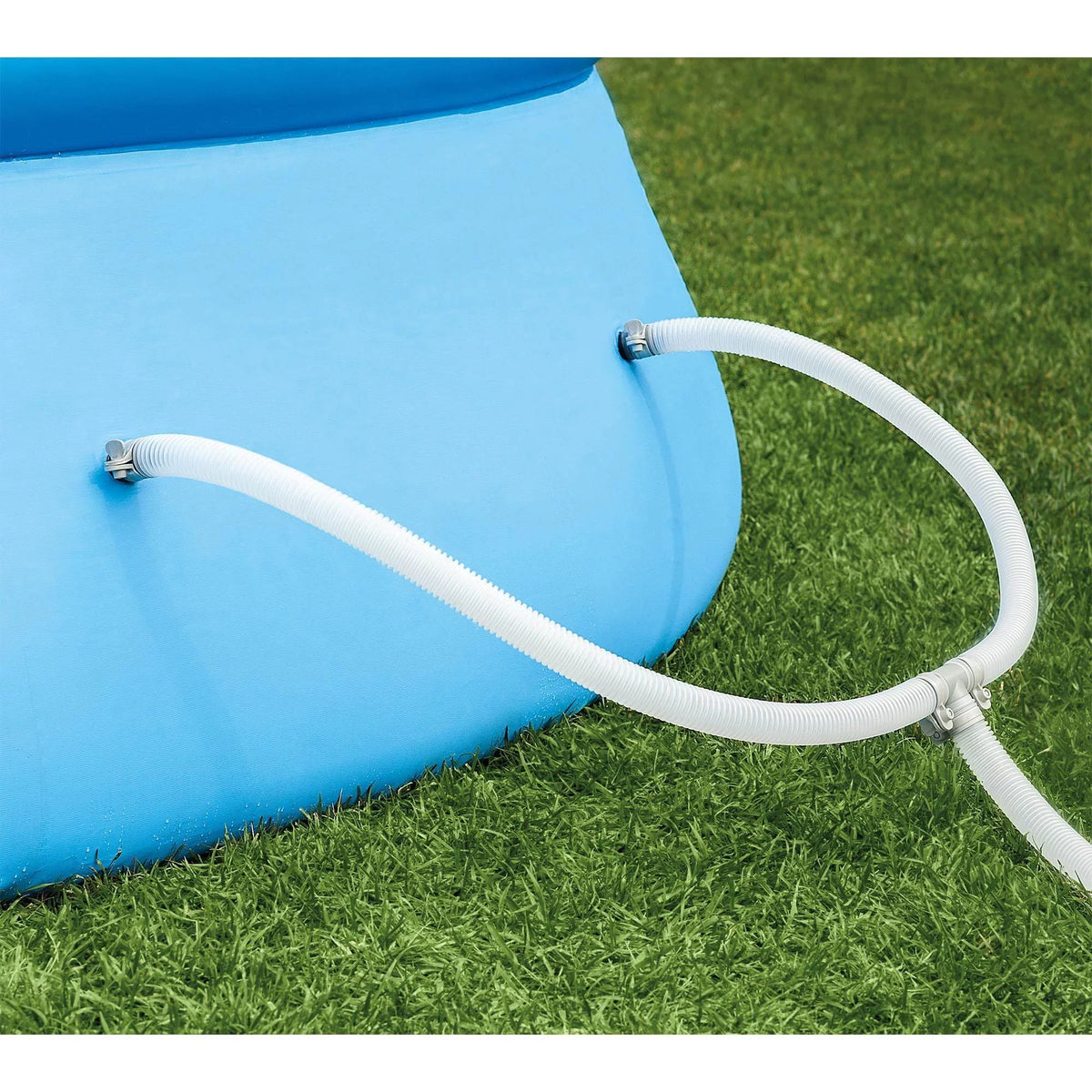 Intex 48in x 18ft Inflatable Round Metal Frame Above Ground Pool with Ladder, Pump & Cover