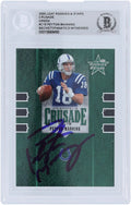 Peyton Manning Indianapolis Colts Autographed 2005 Leaf Rookies & Sizetars Crusade Green #C-18 #/750 Beckett Fanatics Witnessed Authenticated Card - Fanatics Authentic Certified