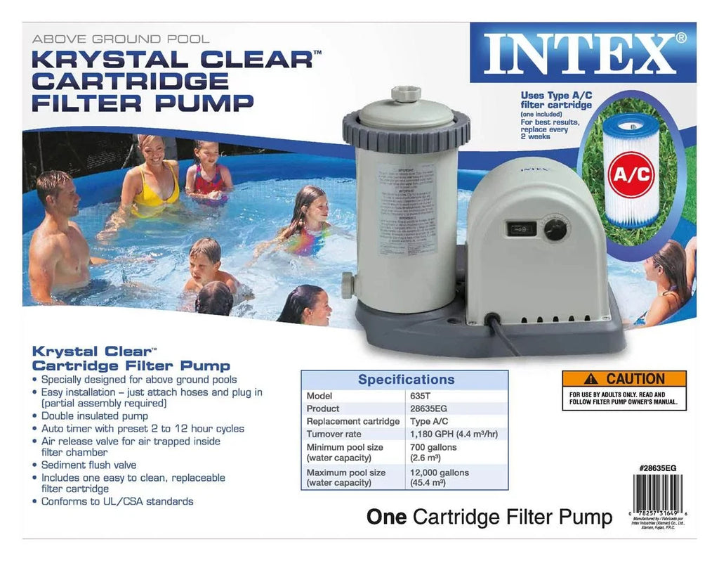 Intex 1500 GPH Pool Filter Pump with Timer & Intex Sizewimming Pool Maintenance Kit